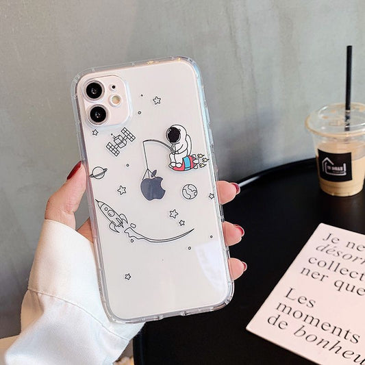 Cute Funny Astronaut Creative Humorous Phone Case for iPhone