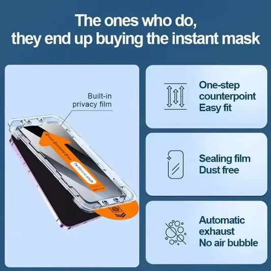 Anti-spy Screen Protector For iPhone 17 Pro Max 16 Plus 11 14 13 12 15 Pro 16E Air Mini SE 7 8 XR XS Dust Free Installation