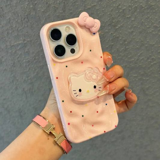 iPhone 17、Air、16、15、14、13、12、Pro Max、Plus、11用 3Dボウキティクリアスマホケース