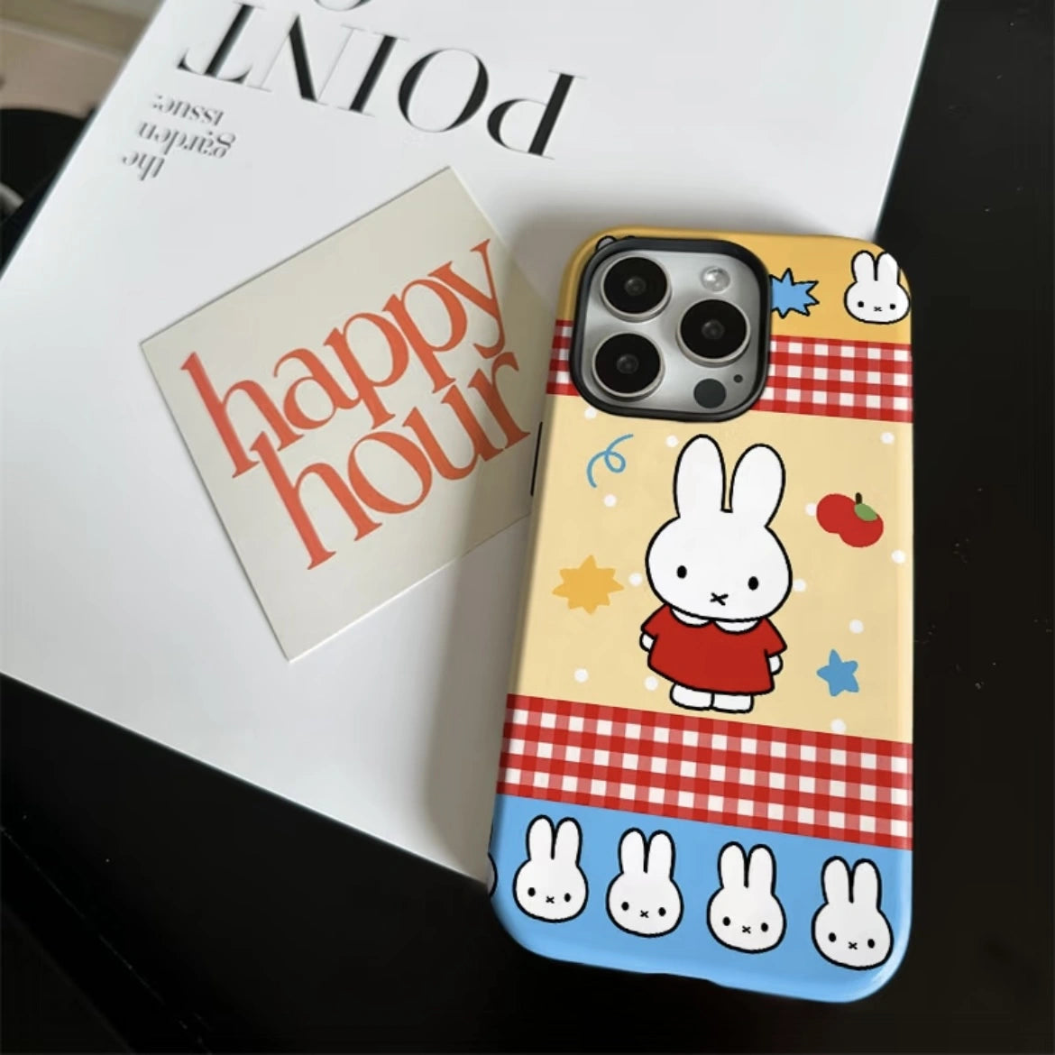 Miffy Rabbit Design Matte iPhone Case Magnetic Phone Grip for MagSafe