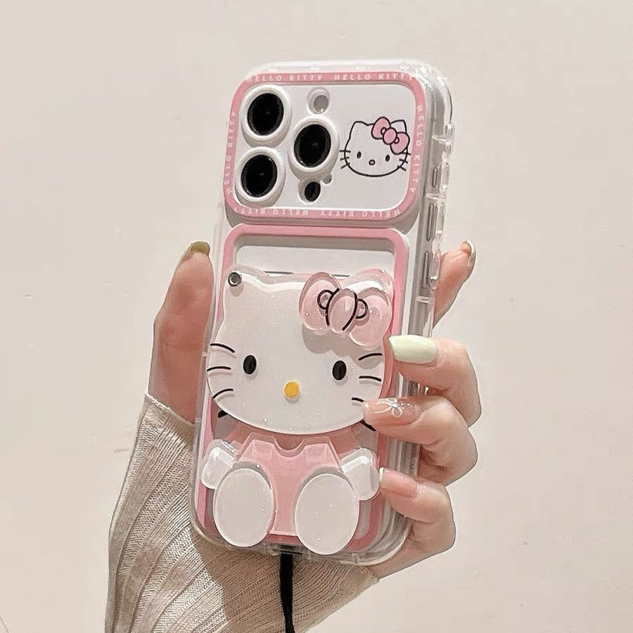 Pink Hello Kitty Mirror Card Holder Phone Case