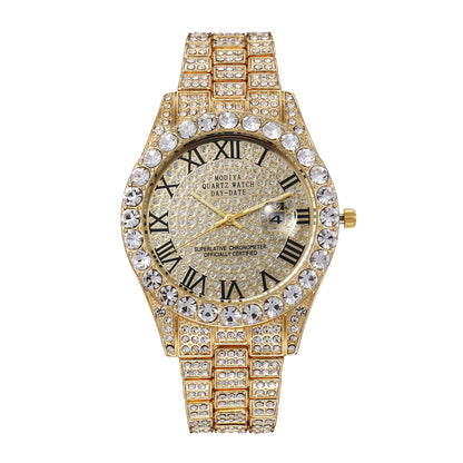 Gold Diamond Calendar Starry Sky Quartz Watch