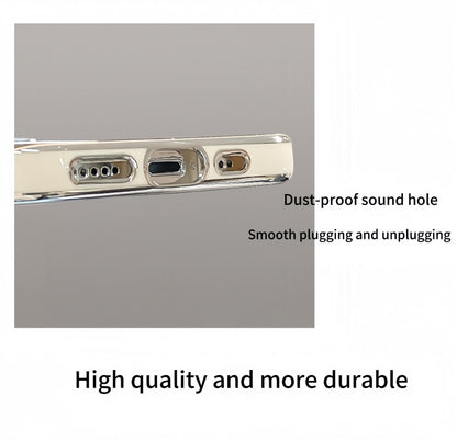 White sparkly Kitty mirror phone case (with wrist strap)