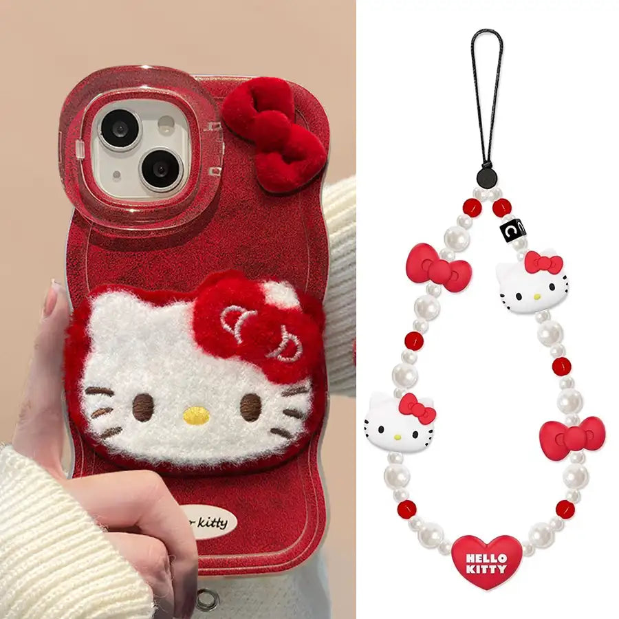 Kitty Chain Back Cover For iPhone Case With Foldable Kickstand