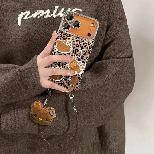 Leopard print Kitty phone case