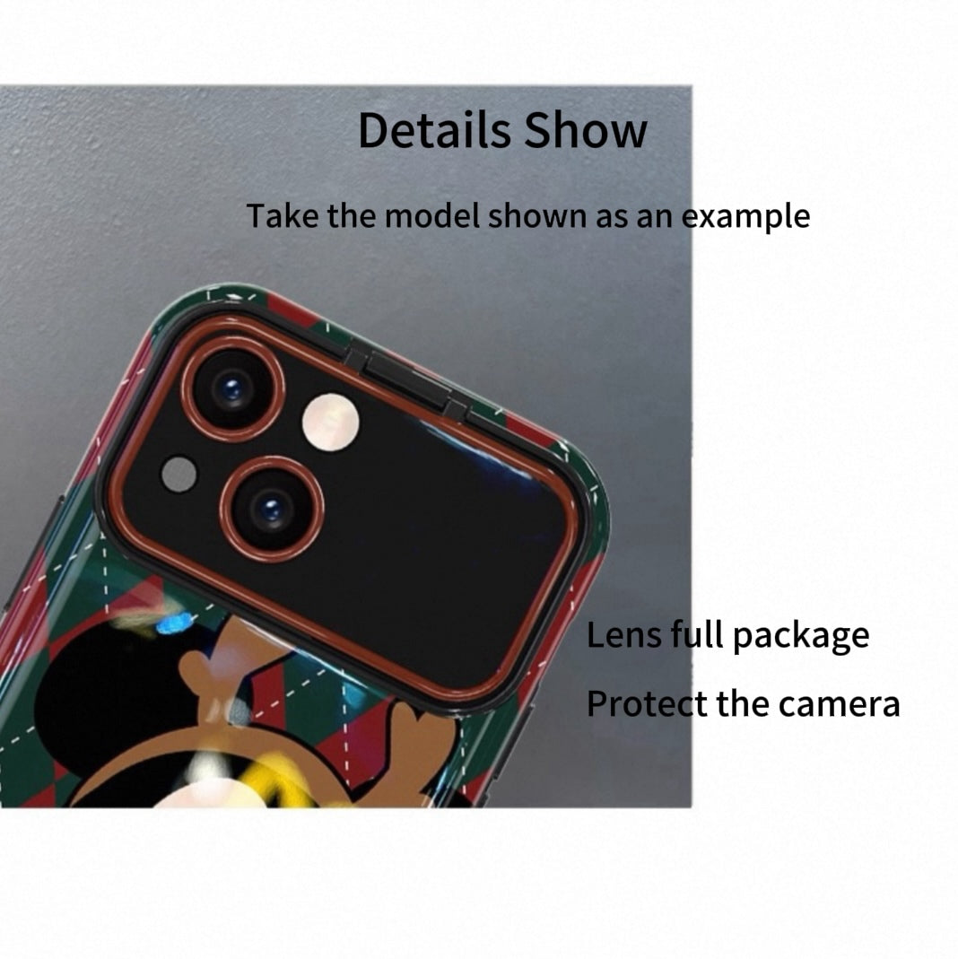 Strawberry Bear Antler Mickey Flip Mirror Phone Case