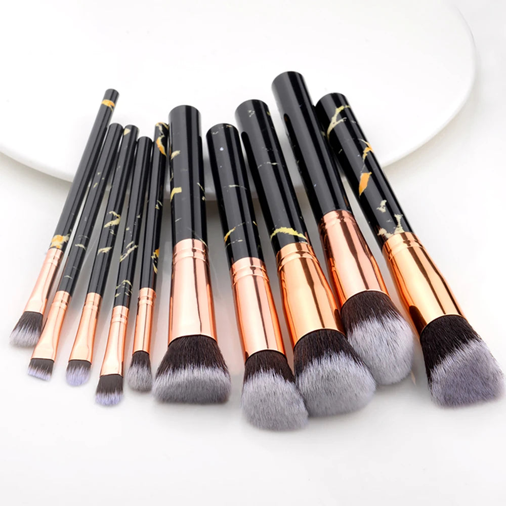 10pcs Set Makeup Brushes Tool Set Cosmetic Powder Eye Shadow Foundation Blush Blending Beauty Maquiagem Beauty Kit for Party