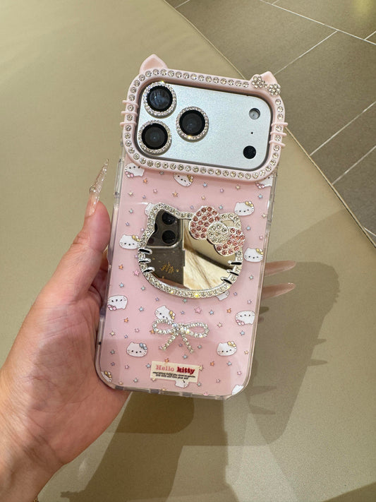 Kitty Pink Mirror Cat Ear Cute Kawaii Phone Case