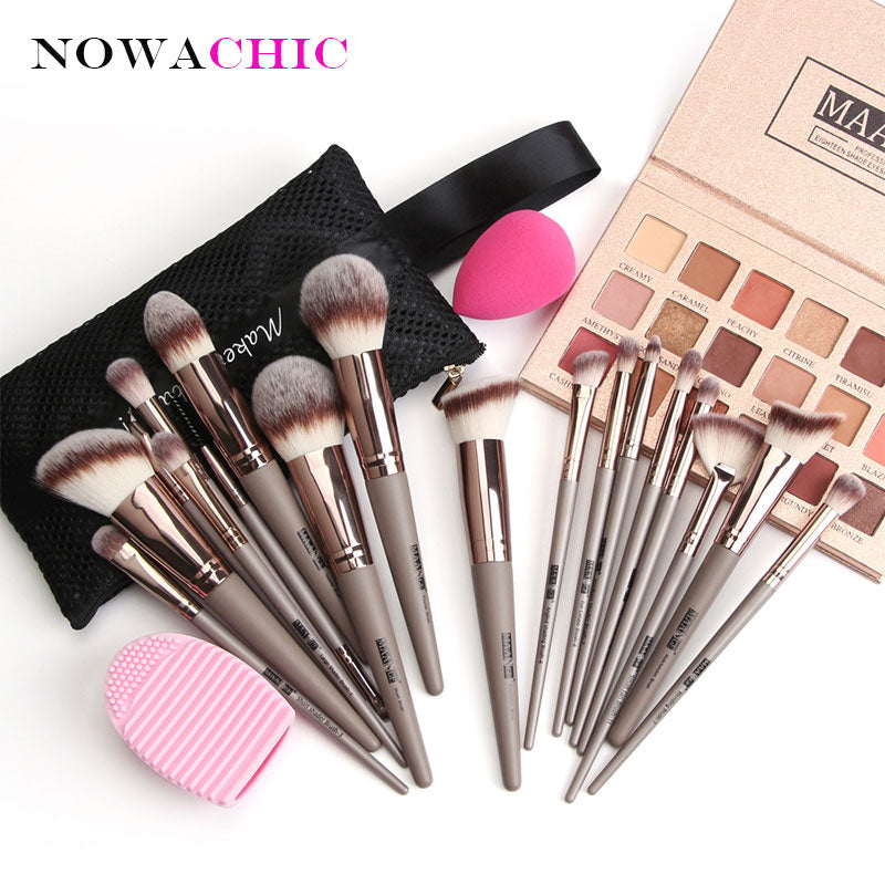 18pcs Makeup Brush Sets With Gourd Makeup Sponge Scrubbing Artifact BeautyTools with Brush Bag