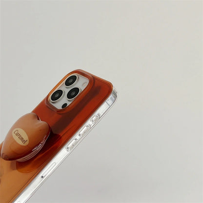 Heart Shaped Phone Grip Kickstand PopSockets Gradient Color Phone Case For iPhone 17 16 15 14 13 12 11 Pro Max Plus