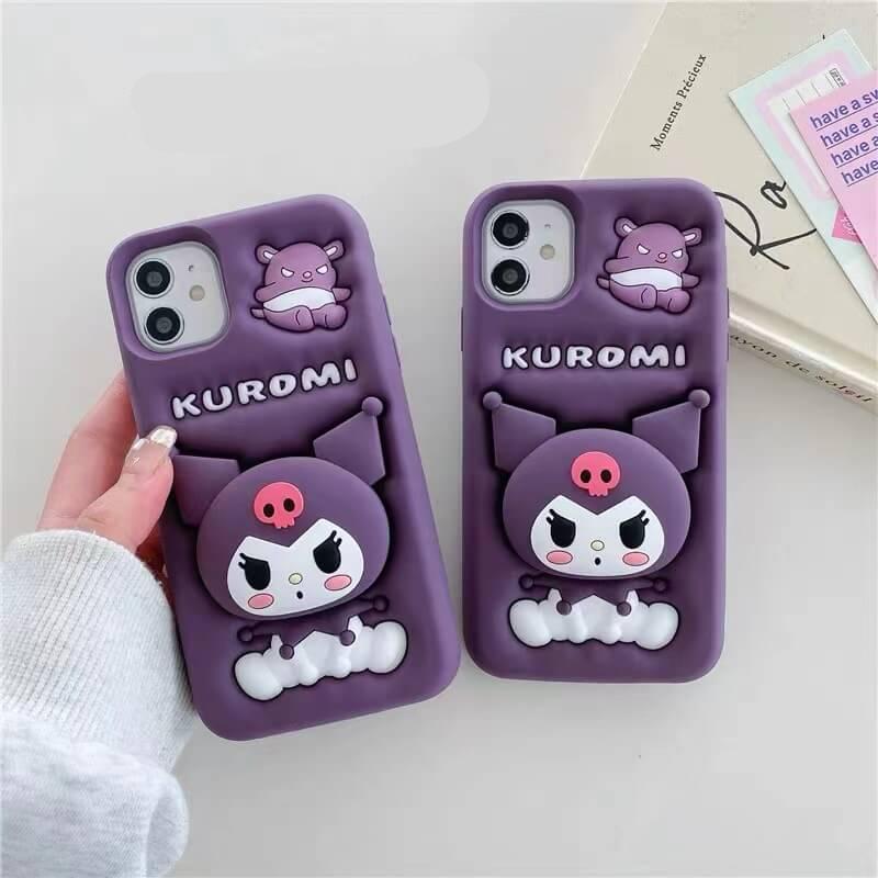 Cute Bear Cat Cartoon Kitty Kurome iPhone Case Strawberry Back Cover for iPhone 16 15 14 13 12 11 Pro Max