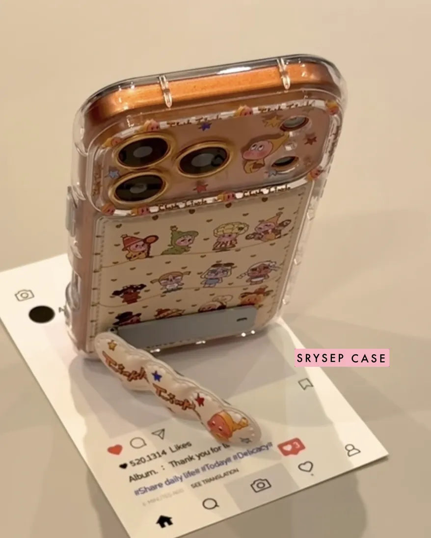 Cute Twinkle Heart Kickstand Phone Case For iPhone 17 16 15 14 13 Pro Max Plus