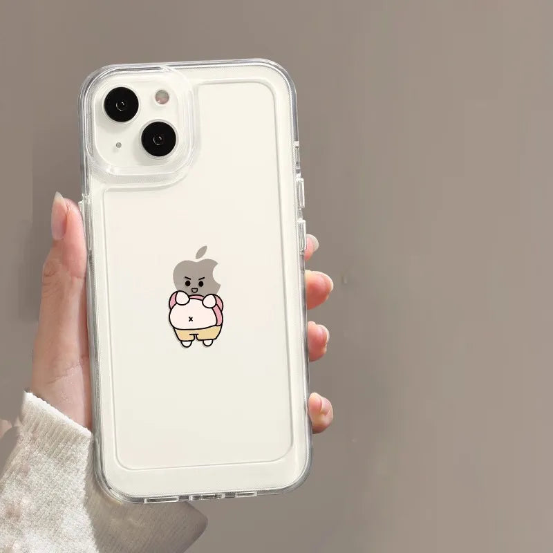 Cute Cartoon Clear Phone Case For iPhone