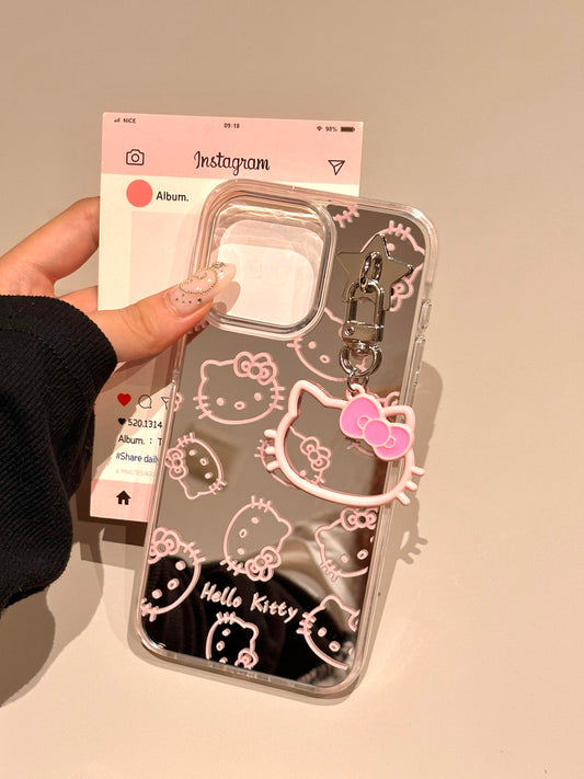 Kitty Pink Printed Mirror Cute Kawaii Phone Case