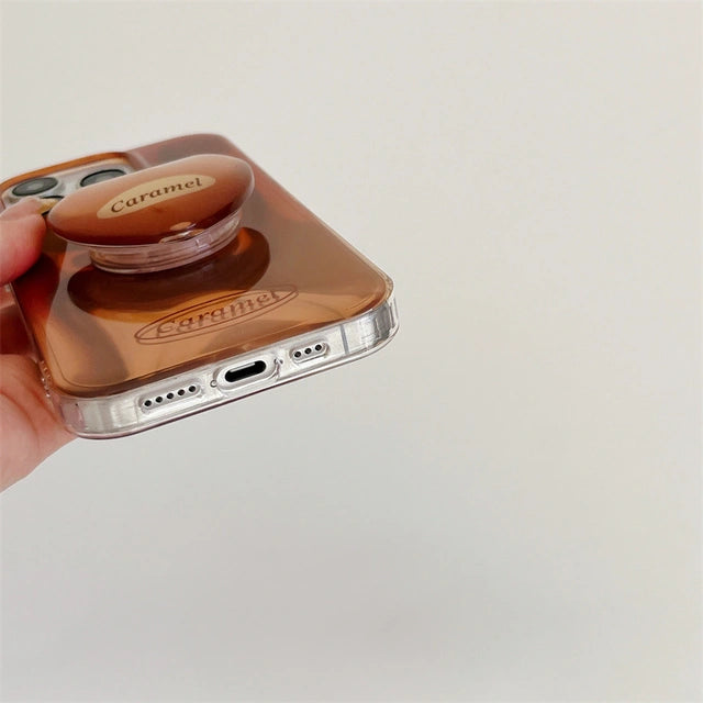 Heart Shaped Phone Grip Kickstand PopSockets Gradient Color Phone Case For iPhone 17 16 15 14 13 12 11 Pro Max Plus