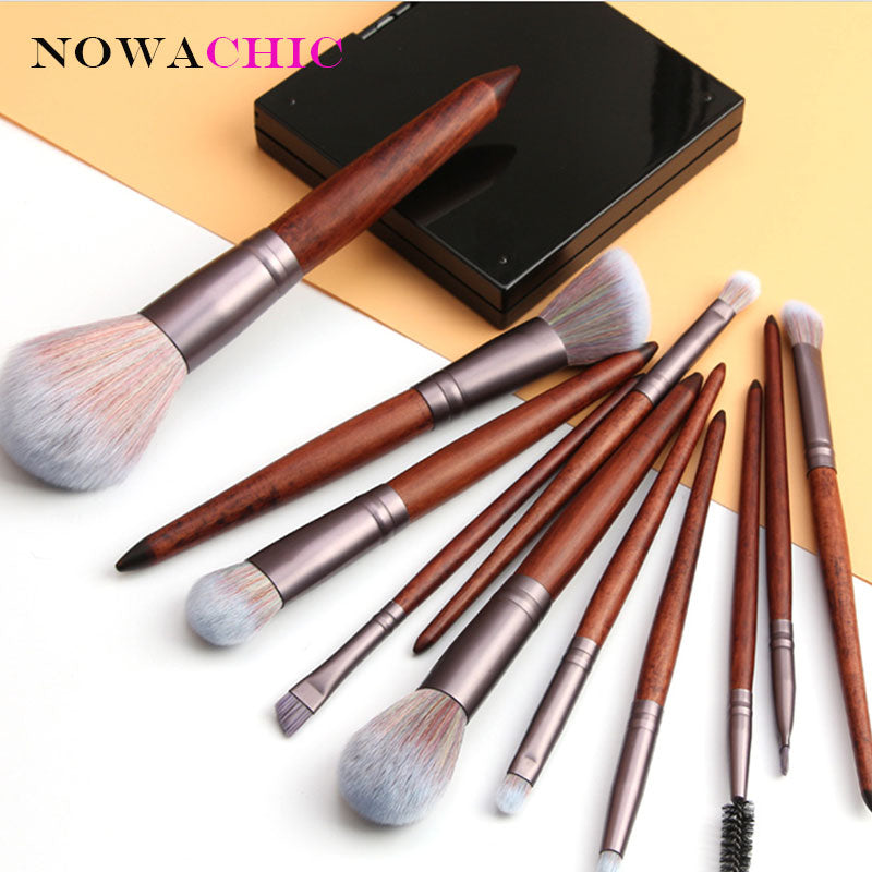 11pcs Imitate Animal Hair Makeup Brush Set Beauty Tools