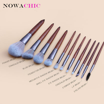 11pcs Imitate Animal Hair Makeup Brush Set Beauty Tools