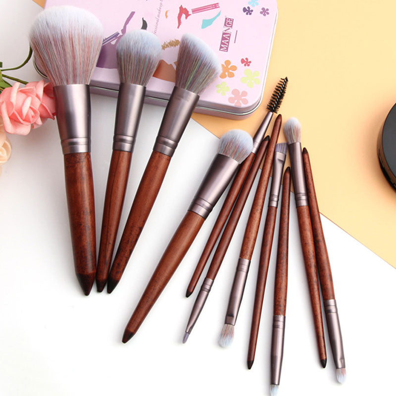 11pcs Imitate Animal Hair Makeup Brush Set Beauty Tools