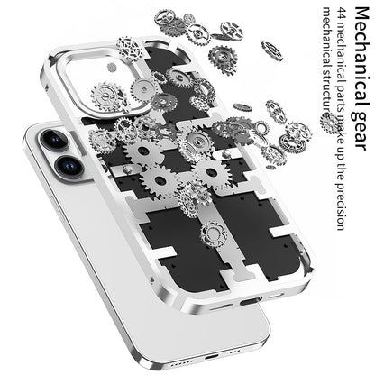 Newest Cyberpunk Mechanical Gear Aluminum Frame Phone Case For iPhone