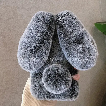 Cute Rabbit Velvet Plush Phone Case for iPhone