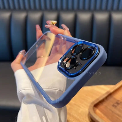 Candy Color Thickened Lens Protection Clear Magnetic Phone Case for iPhone