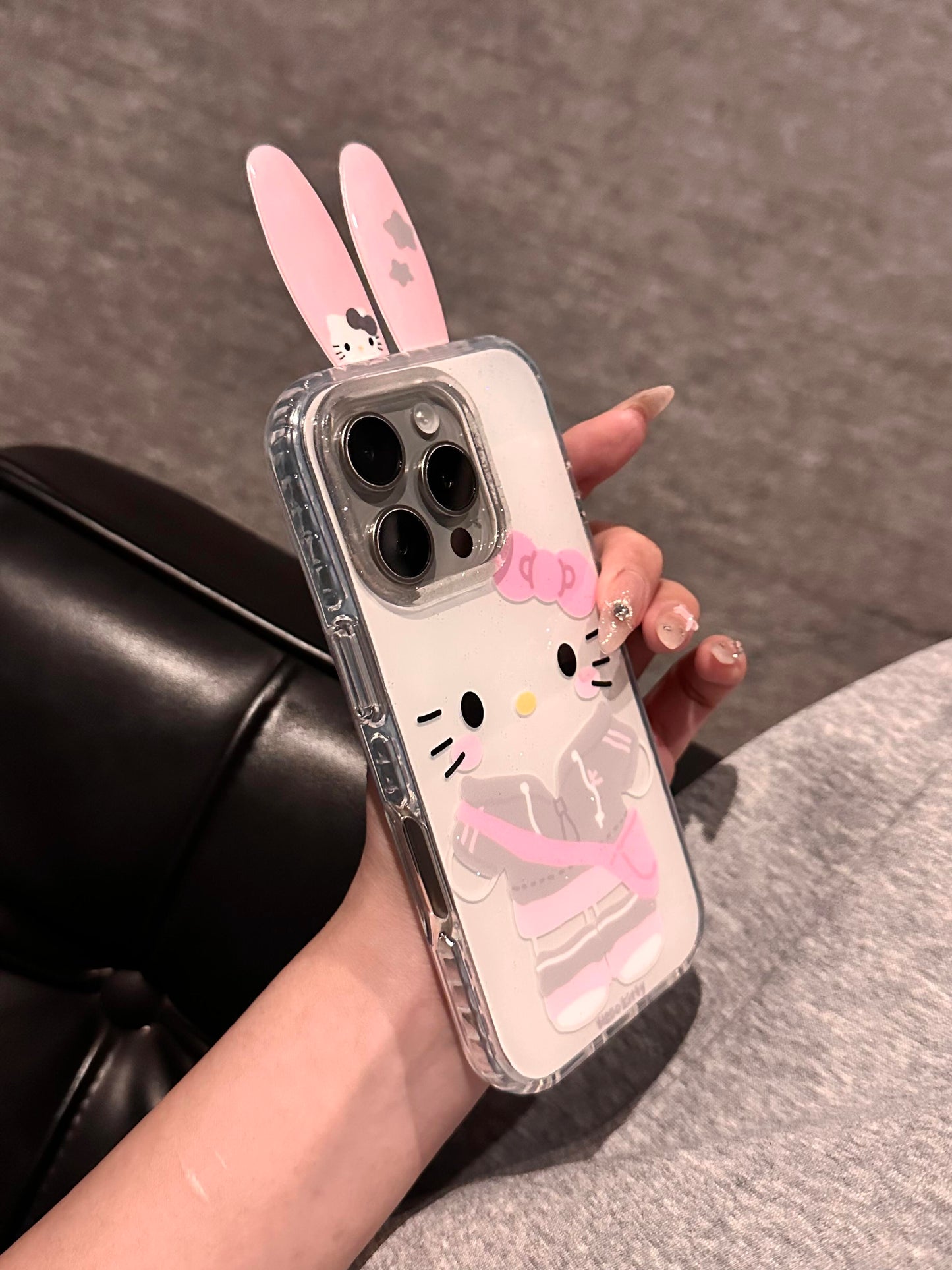 Coque de téléphone mignonne et kawaii avec oreilles de lapin