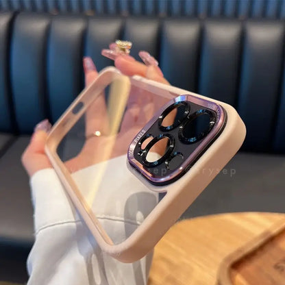 Candy Color Thickened Lens Protection Clear Magnetic Phone Case for iPhone