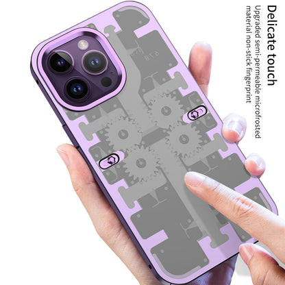 Newest Cyberpunk Mechanical Gear Aluminum Frame Phone Case For iPhone