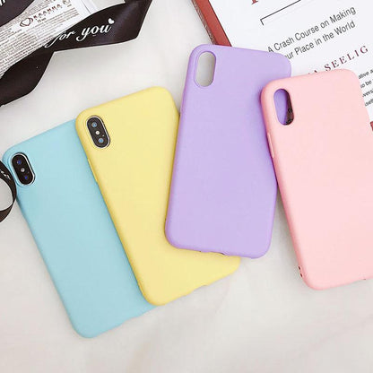 Candy Color Monochrome Silicone Soft Case For iPhone 17 Air 16 15 14 13 12 11 Pro Max X XR XS Max 7 8 Plus