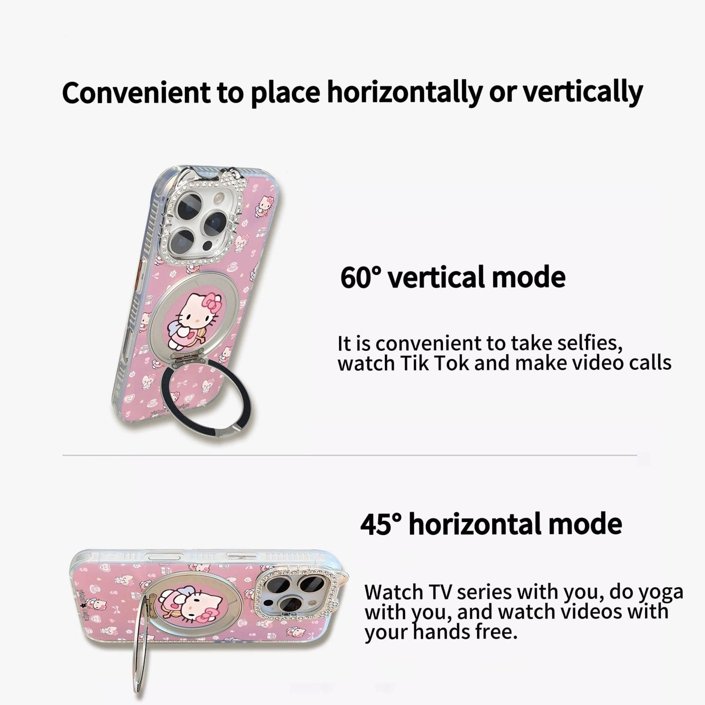 Pink Cupid Kitty Magnetic Holder Phone Case