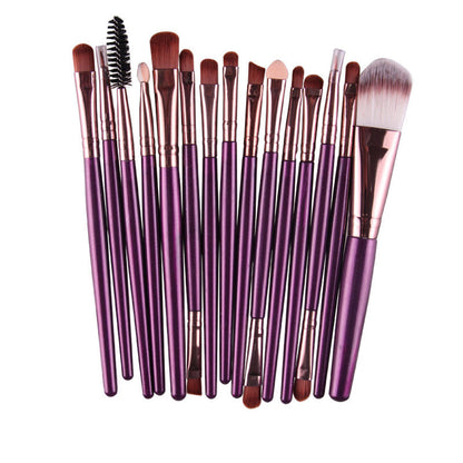 15pcs Makeup Brushes Eyebrow Eyeshadow Eyeliner Kit Eyelash Brush