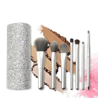 7 Makeup Brushes Set With Diamond Brush Bucket Foundation Blush Beauty Tool