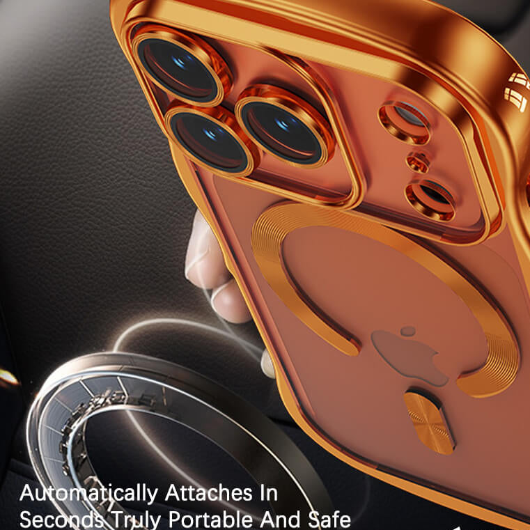 Étui pour iPhone à chargement magnétique électroplaqué en forme de vague