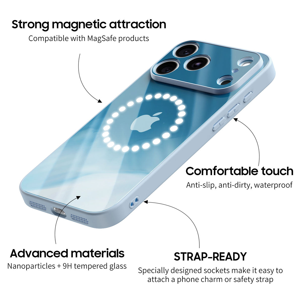 Coque pour iPhone à motif dégradé de nuages