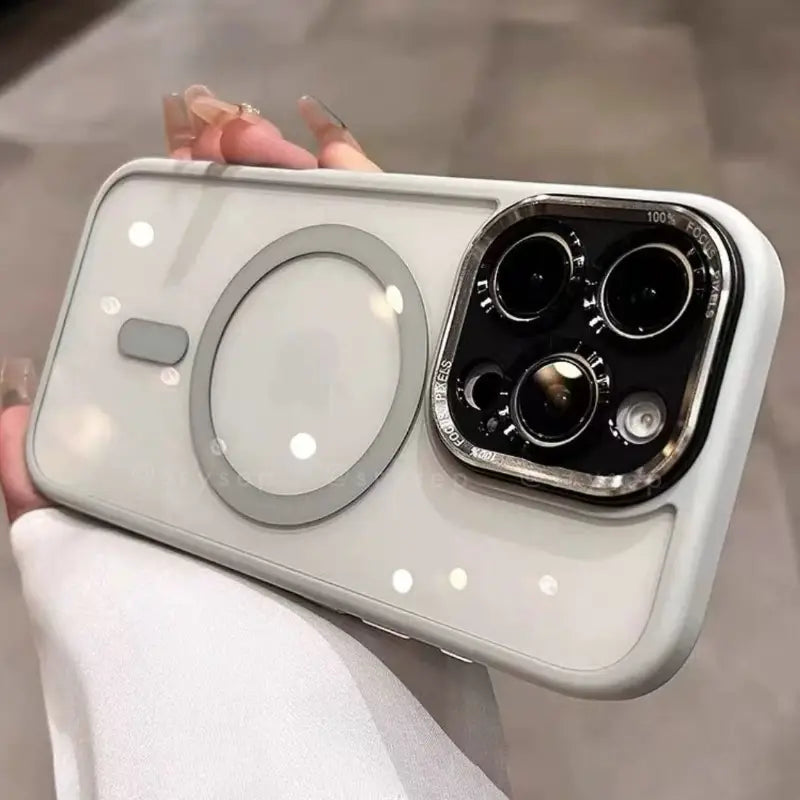 Candy Color Thickened Lens Protection Clear Magnetic Phone Case for iPhone