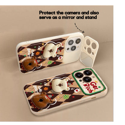Capybara Christmas Bear Flip Phone Case