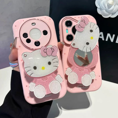 Rotating mirror stand Kitty phone case