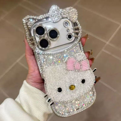 3D Rhinestone Kitty Phone Case