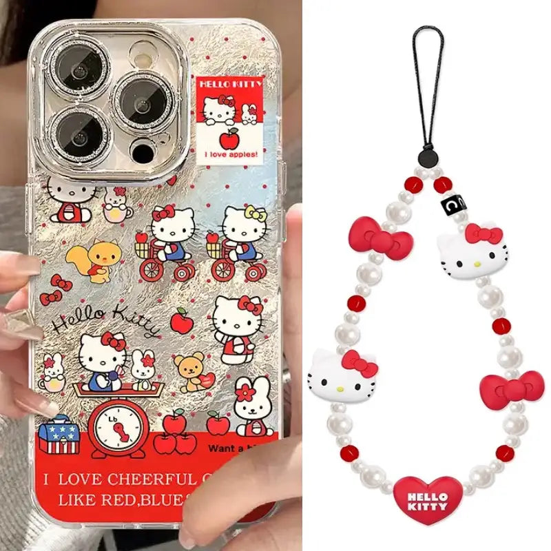Cute Kitty Phone Case For iPhone With Kitten Bracelet Back Cover