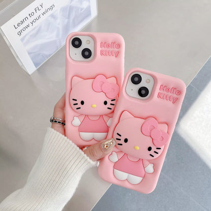 Pink Hello Kitty phone case with stand