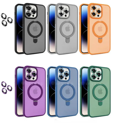 Magsafe Foldable Phone Grip Case and Free Lens Protector For iPhone 17 16 15 14 13 12 11 Pro X Max 7 8 Plus Magnetic Cover
