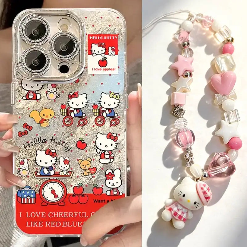 Cute Kitty Phone Case For iPhone With Kitten Bracelet Back Cover
