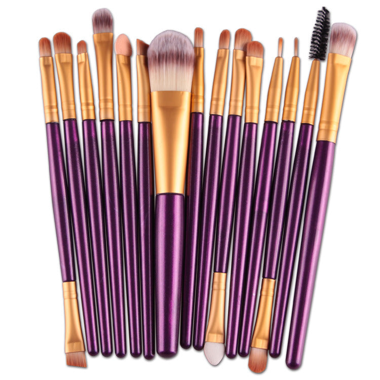 15pcs Makeup Brushes Eyebrow Eyeshadow Eyeliner Kit Eyelash Brush