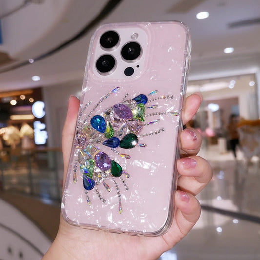 Handmade Minimalist Bling Colorful Crystal Butterfly Phone Case for iPhone 16 15 14 13 12 11 Plus Pro Max