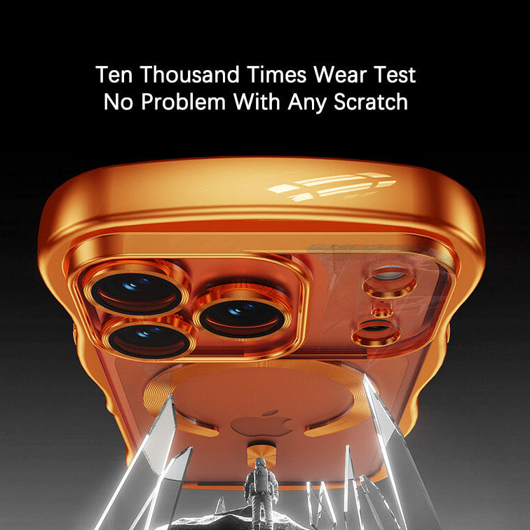 Étui pour iPhone à chargement magnétique électroplaqué en forme de vague