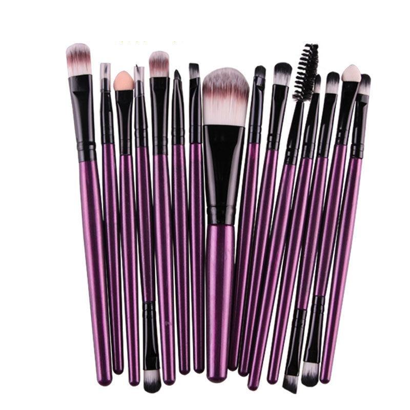 15pcs Makeup Brushes Eyebrow Eyeshadow Eyeliner Kit Eyelash Brush