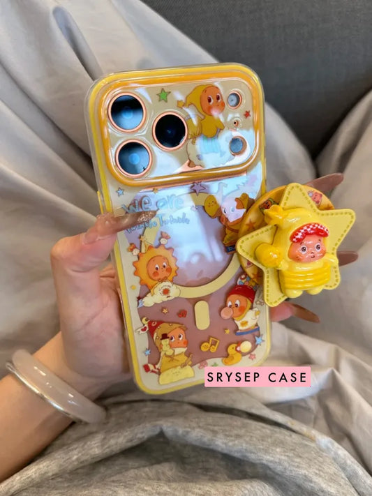 Cute Twinkle Popsockets MagSafe Phone Case For iPhone 17 16 15 14 13 12 11 X Pro Max 7 8 Plus