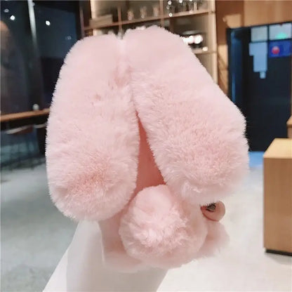 Cute Rabbit Velvet Plush Phone Case for iPhone