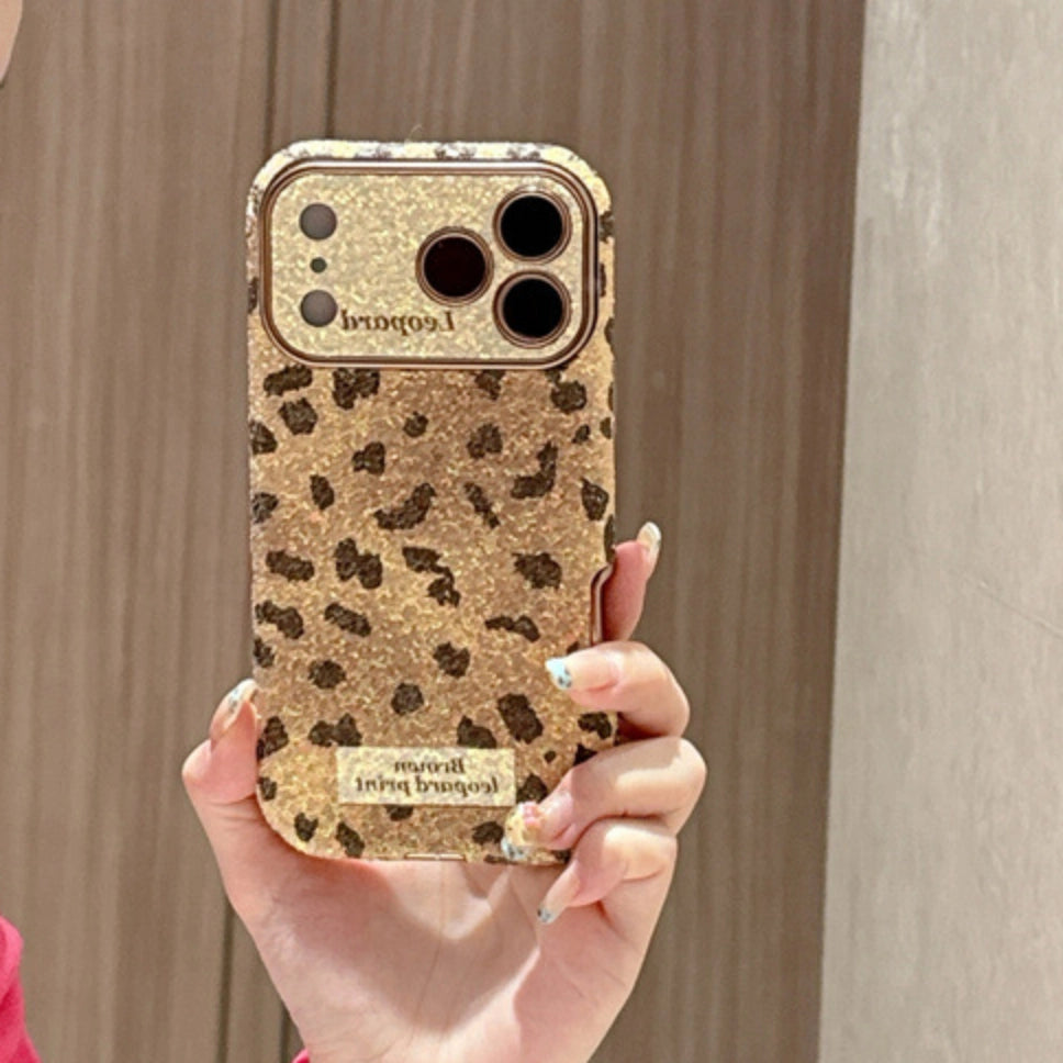 Pink Leopard Glitter Phone Case For iPhone 17 16 15 14 13 12 Pro Max Plus 11 XR