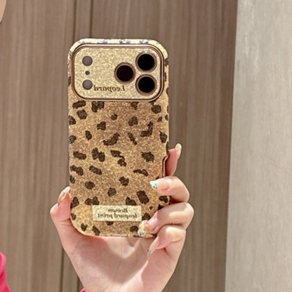 Pink Leopard Glitter Phone Case For iPhone 17 16 15 14 13 12 Pro Max Plus 11 XR